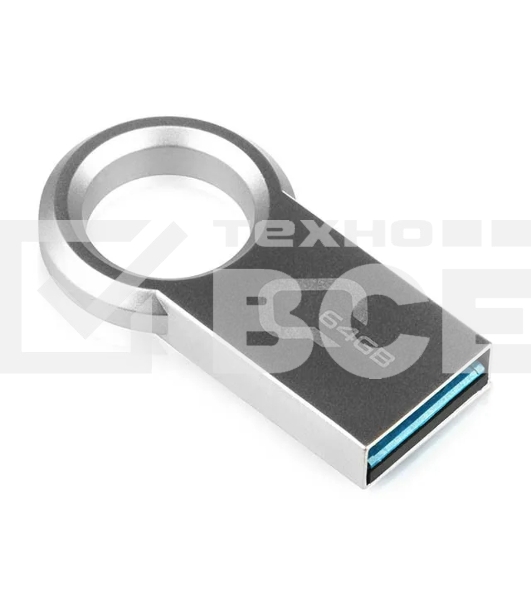Флеш диск QUMO 64GB Ring USB 3.0 цвет корпуса металлик(QM64GUD3-Ring)