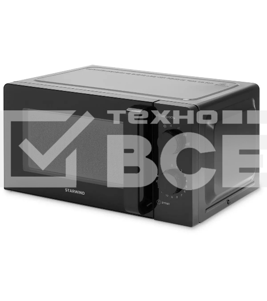 Микроволновая печь Starwind SMW4520 черный, 20 л, 700 Вт, пеключатели - поворотный механизм