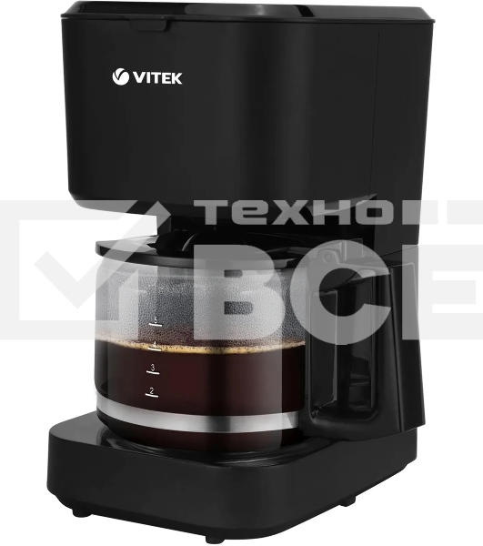 Кофеварка капельная Vitek VT-8386 черный, исп. кофе - молотый, 0,75 л, 630 Вт