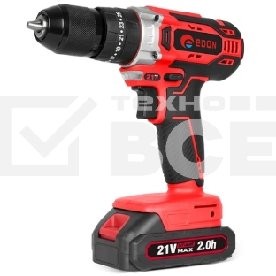 Дрель-шуруповерт аккумуляторная Edon UAD-21A, 21В, 2 АКБ, Кейс
