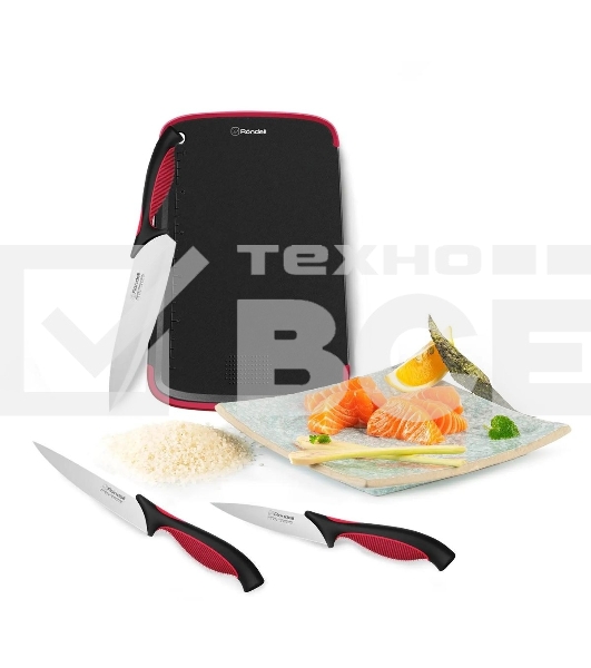 Набор ножей кухонных Rondell RD-1891 компл.: 4 предм. разд. дос. черный/бордовый блистер