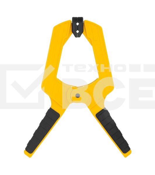 Струбцина клещеобразная Denzel усиленная 100 х 80 мм, двухкомпонентные рукоятки