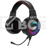 Гарнитура проводная полноразмерная игровая с микрофоном (гарнитура) ExeGate Gaming HS-520G (USB, 2x3.5мм, динамик 40мм, 20-20000Гц, длина кабеля 2.5м, регулировка громкости, RGb подсветка), фото 1