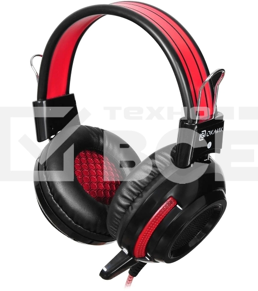 Проводные наушники Oklick HS-G300 черный/красный, полноразмерные, jack 3.5 мм