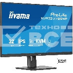 Монитор 32' Iiyama ProLite XUB3297QSNP-B1 IPS QHD, 100 Гц, 1 мс (MPRT), 16:9, 350 кд/м², HDMI 2.0, DP 1.4, USB-C (95 Вт PD), встроенные динамики (2x2.5 Вт), KVM-модуль, поворотная подставка, черный, фото2