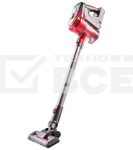 Пылесос вертикальный Kelli KL-8022 красный, питание от аккумулятора, 250 Вт, уборка сухая, пылесборник 1 л