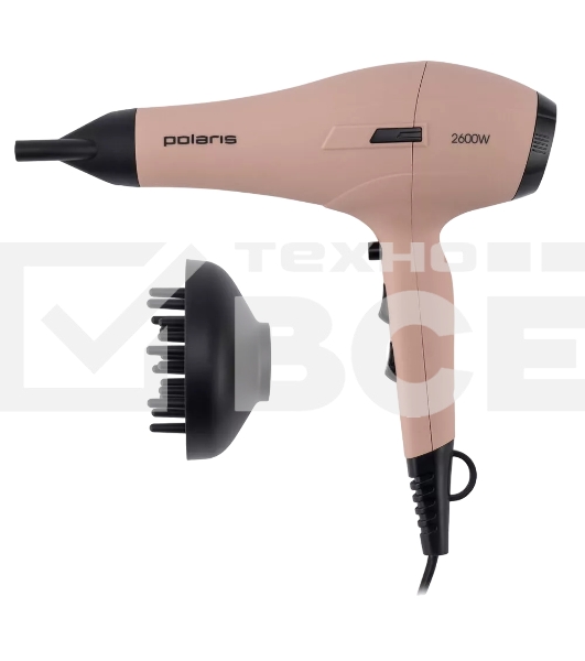 Фен Polaris PHD 2600ACi Salon Hair 2600Вт розовый пепел