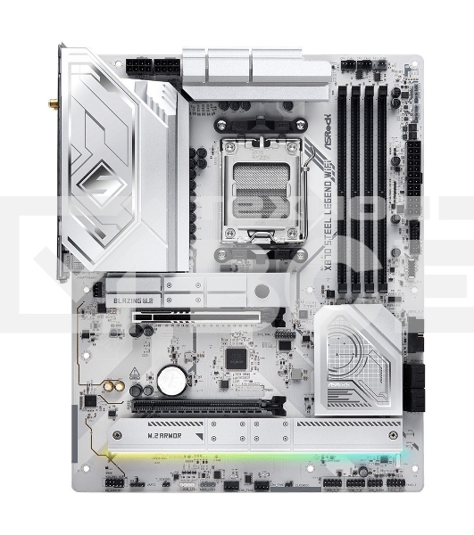 Материнская плата ASRock X870 STEEL LEGEND WIFI, AM5, AMD X870, 4xDDR5, 4xSATA, 3xM.2, 1xPCIe 5.0 x16, 1xPCIe 5.0 x4, 1xHDMI, 1x2.5Gb LAN, Wi-Fi 7, Bluetooth 5.4, 2xUSB-C 40Gbps, 2xUSB-A 10Gbps, 3xUSB-A 5Gbps, 4xUSB-A 2.0, 1xTOSLINK, 2x3.5 мм, 7.1, ATX