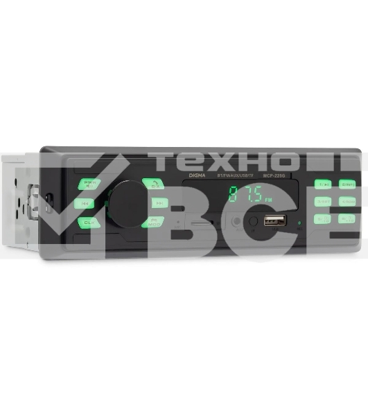 Автомагнитола Digma MCP-225G 1DIN 4x45Вт v5.0 AUX 2