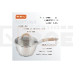 Ковш MALLONY Fortuna нержавеющая сталь, с крышкой 1,65 л, диаметр 16 см, капсулированное дно, фото2