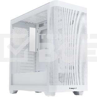 Компьютерный корпус без блока питания HSPD M740, Mesh Mid Tower, белый, TG, 0.6 SPCC, no fans, E-ATX, ATX, mATX, mITX, 170/400/200мм, 4x2.5