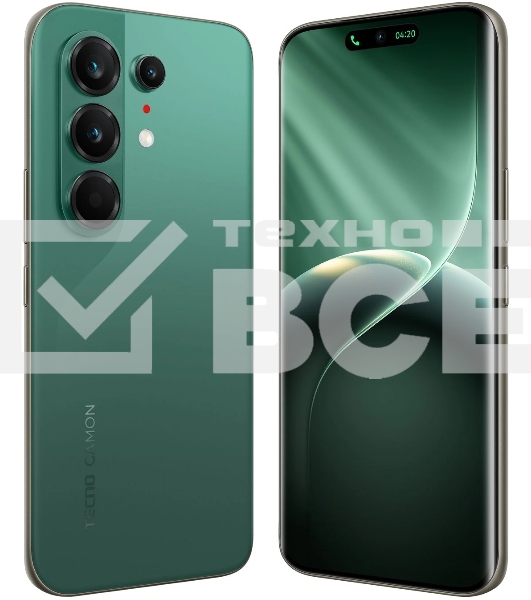 Смартфон Tecno Camon 50 Ultra 5G 256Gb 8Gb зеленый моноблок 3G 4G 2Sim 6.78' 1208x2644 Android 16 50Mpix 802.11 a/b/g/n/ac/ax NFC GPS GSM900/1800 GSM1900 Protect FM