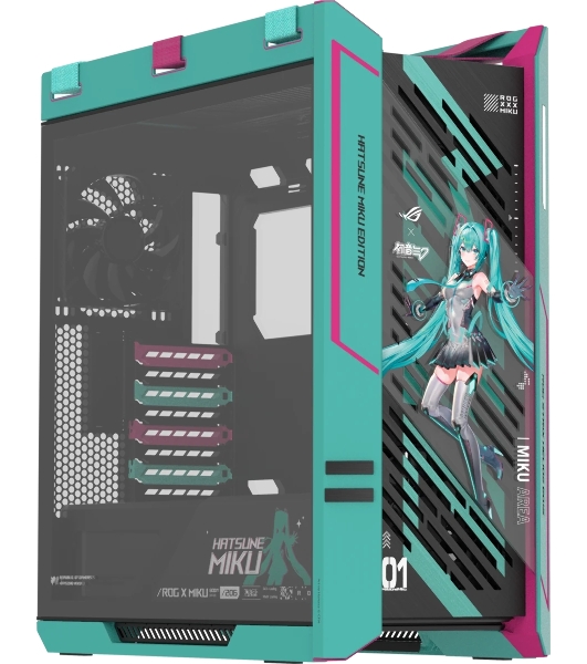 Корпус ASUS ROG Strix Helios II GX601S Hatsune Miku Edition Black, Full-Tower, чёрный, 4 x 140 мм