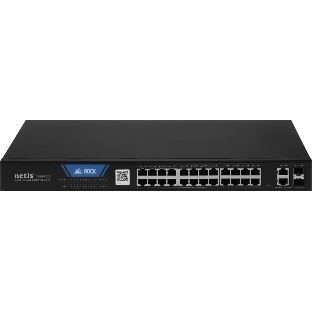 Коммутатор Netis ST228GPR-2G2S (L2) 26x1Gbит/с 2SFP 24PoE 375W настраиваемый