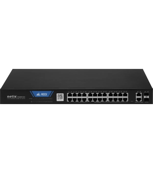 Коммутатор Netis ST228GPR-2G2S (L2) 26x1Gbит/с 2SFP 24PoE 375W настраиваемый
