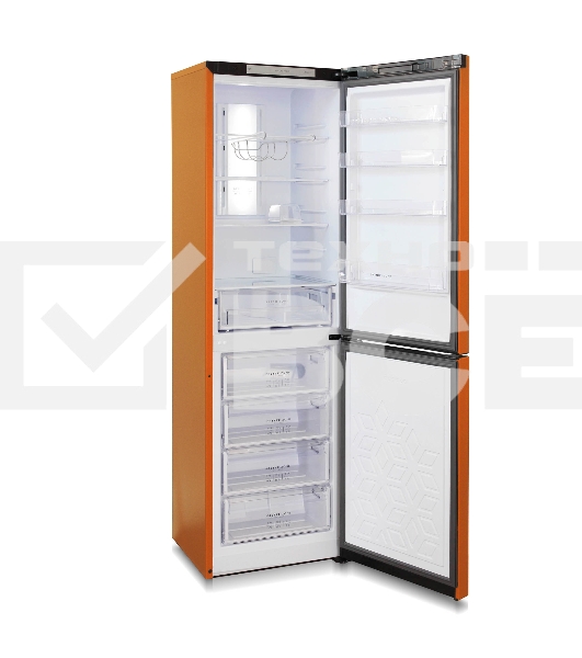 Холодильник Бирюса Б-T980NF оранжевый двухкамерный 240/130 л морозильник снизу, No Frost