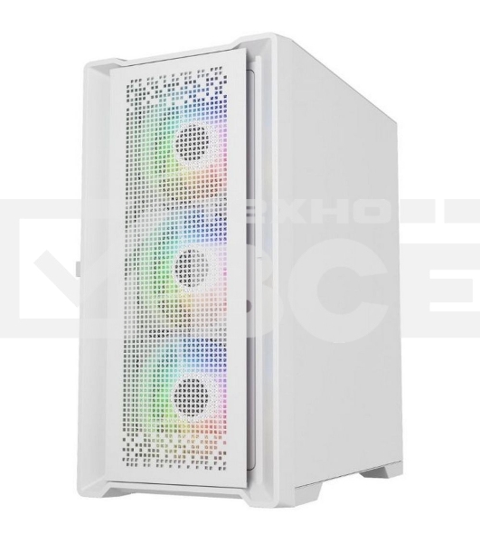 Компьютерный корпус Powercase ByteFlow Micro White, Tempered Glass, 4х 120mm ARGB fans, ARGB HUB, белый, mATX  (CAMBFW-A4)