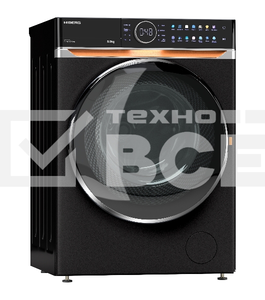 Стиральная машина HIBERG i-DDQ10 - 814 B Черный матовый загр. фронтальная макс.: 8 кг 1400 об/мин класс: А+++