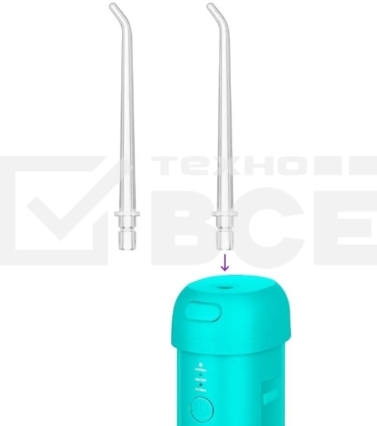 Ирригатор Kitfort КТ-2988 портатив. 2насад. белый/бирюзовый