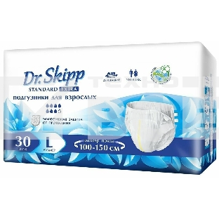Подгузники для взрослых Dr.Skipp Standard Extra р-р L, 30 шт., 8132
