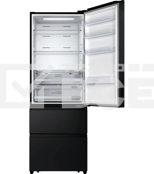 Холодильник Hisense RT641N4AF1 черный, двухкамерный, 366/169, морозилка снизу, Total No Frost