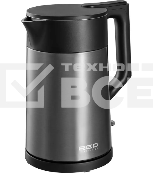 Чайник электрический Red Solution RK-M114 1.7л. 1500Вт черный/серый корпус: металл/пластик