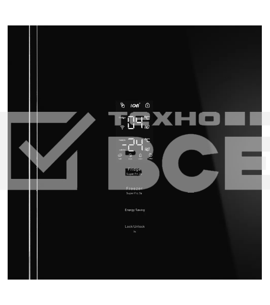 Холодильник Kuppersberg NFFD 186 BG черное стекло трехкамерный 303/172л морозилка сбоку, No Frost, Side by Side