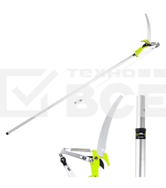 Выдвижная шестопильная пила и секатор Deli DL580512, 4 шкива, сталь SK5, длина лезвия 290 мм, телескопическая рукоятка