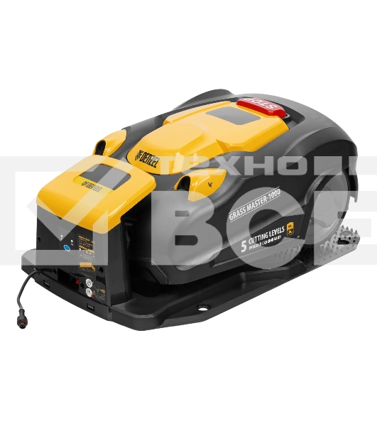 Робот-газонокосилка Denzel Grass Master 1000, ультразвуковой датчик, 3 Ач, LCD дисплей, Wi-Fi