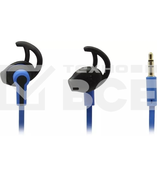 Внутриканальные наушники Smartbuy Rider силиконовые насадки с упорами, черн/син (SBE-2090)