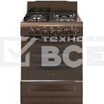 Плита комбинированная Gefest ПГЭ 6112-02 0137 коричневый, конфорок 2 газовых и 2 электрических, духовка 55 л, 60 см x 85 см x 60 см, фото 1