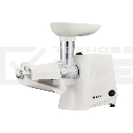 Мясорубка электрическая Delta DL-6101M белый, 2000 Вт, 1.8 кг/мин, реверс, защита от перегрузки, насадки - 4, фото 1