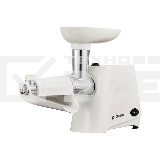 Мясорубка электрическая Delta DL-6101M белый, 2000 Вт, 1.8 кг/мин, реверс, защита от перегрузки, насадки - 4