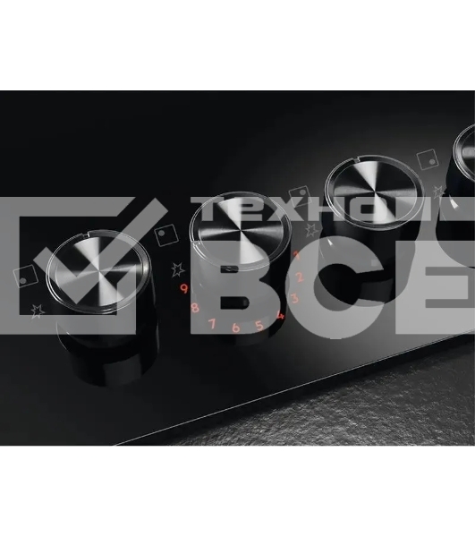 Встраиваемая газовые панели AEG HKB64453NB - газ на стекле, 2 чугунных держателя, газконтроль