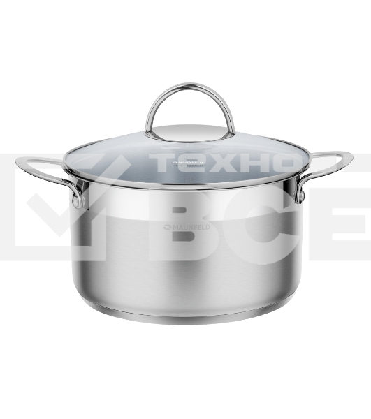 Кастрюля Maunfeld GERDA MCS33S07 из нержавеющей стали со стеклянной крышкой, 20 см, 3,3 л.
