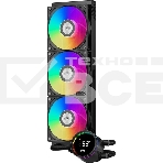 Система охлаждения PCCooler DA360 Pro ARGb Digital BK (300W, 360мм, LED temp., Black, ARGb/Fans: 3x120мм, 75.8CFM, 33.7dBA, 2200RPM/Pump height 57мм, 28dBA, 3000RPM, Rad thickness 27мм/S: 1851, 1700, 1200, 20XX, 115X, AM5, AM4), фото10