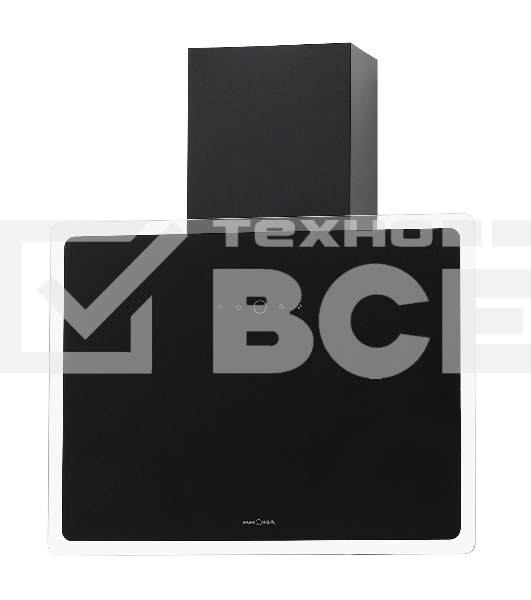 Вытяжка кухонная вертикальная Krona AURA 600 FRAME BLACK S черный с прозрачным кантом