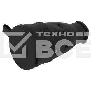 Розетка ЭРА RX10-B-IP44 каучуковая c заземлением 16А IP44 прямая черная