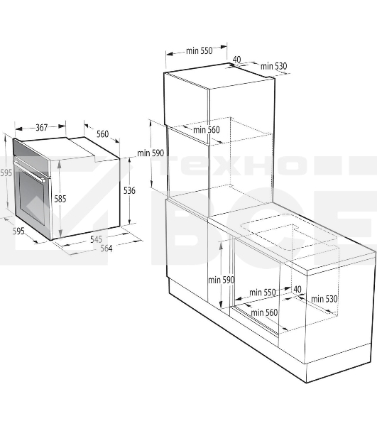 Духовой шкаф Электрический Gorenje BPSA6747A08BG черный