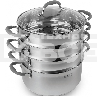 Пароварка Rondell RDS-1103 26см. 3 перфорированных уровня (5,5 л - нижний ярус)