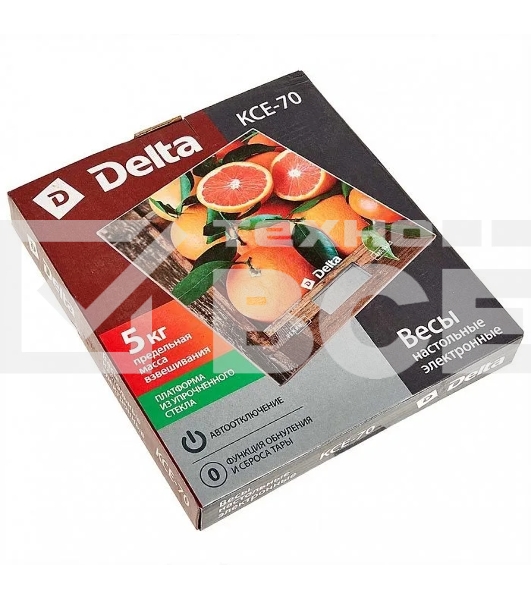 Весы кухонные электронные Delta KCE-70 'Сочные апельсины ' : 5 кг, стекло (12)