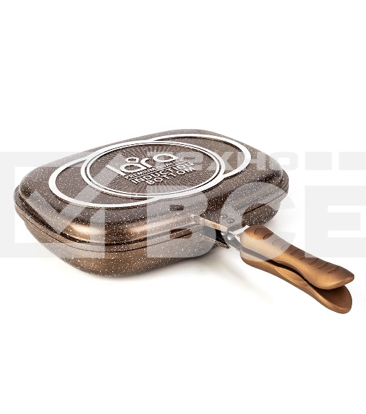 Сковорода-гриль Lara LR02-221 30 см, с крышкой, антипригарное покрытие