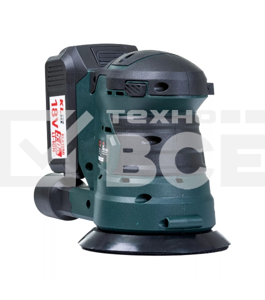 Эксцентриковая шлифовальная машина аккумуляторная KLPRO KLEZ18-50 (18В, Li-ion-2шт, 5.0А·ч, ЗУ 4,5А)