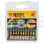 Набор бит торсионных Denzel PZ1x25 мм, лазерная обработка шлица, сталь S2, 10 шт., фото 1