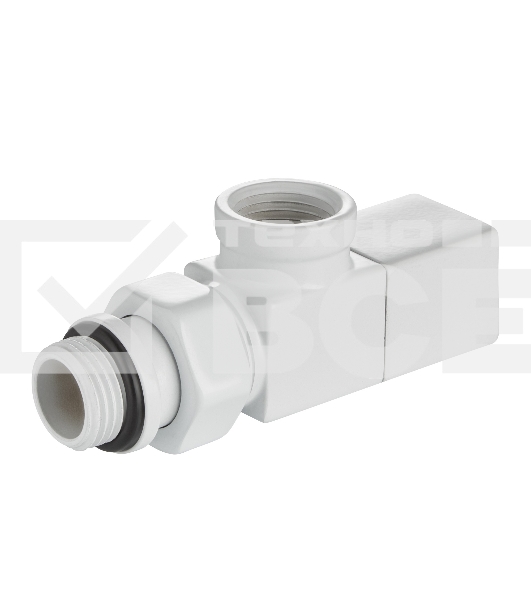 Набор дизайн-вентилей Royal Thermo CUBE, осевой (белый) 1/2