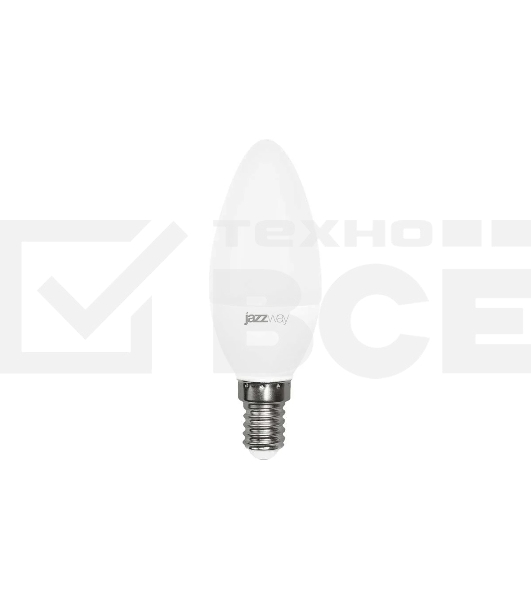 Лампа светодиодная JazzWay PLED-ECO-C37 5Вт свеча 3000К теплый белый E14 400лм 220-240В
