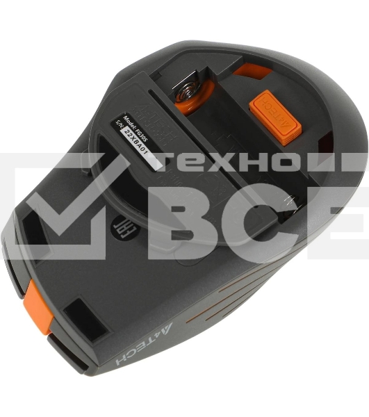 Мышь беспроводная A4Tech Fstyler FG30S серый/оранжевый, 2000 dpi, радиоканал, USB, кнопки - 6