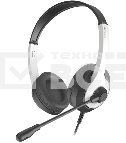 Гарнитура проводная с микрофоном A4Tech Fstyler FH100U белый/черный 2м