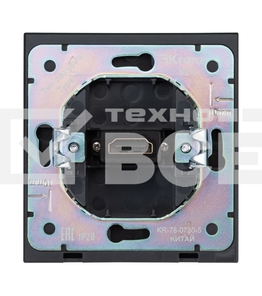 Розетка Kranz STRONG HDMI с/у антрацит