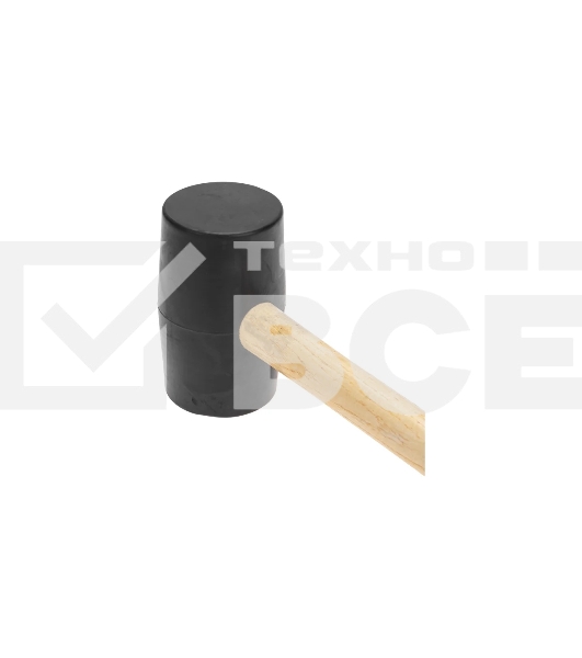 Киянка резиновая Kranz KR-12-8145 910 г, черная резина, деревянная рукоятка